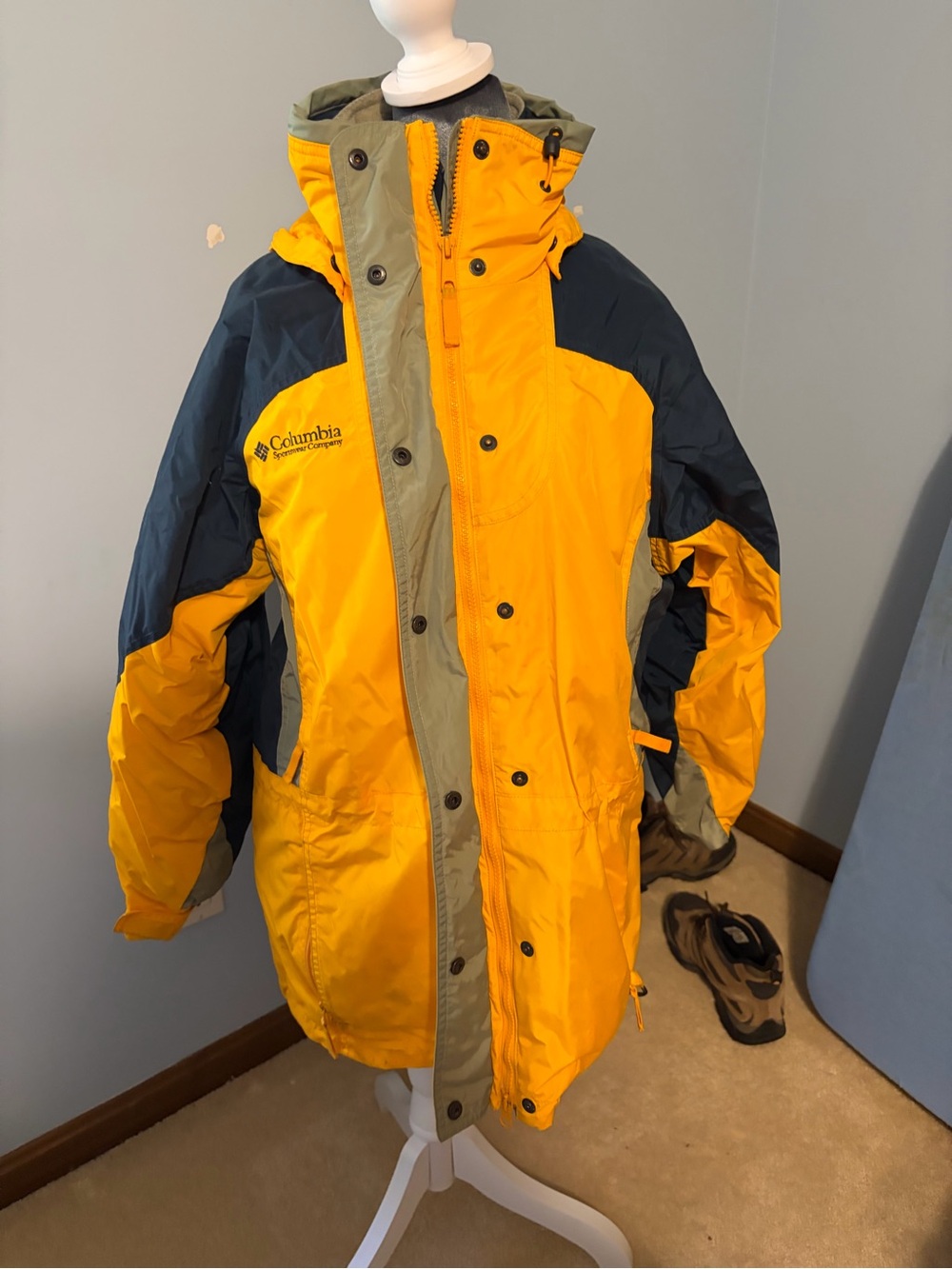 Vintage 90s Columbia 3-in-1 Interchange Jacket Yellow Blue Women’s S F99